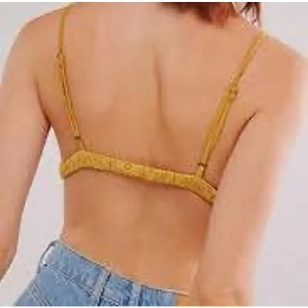 Free People-NWT-Calla Embellished Triangle Bralette Embroidered Lace Sz:M Ret$89